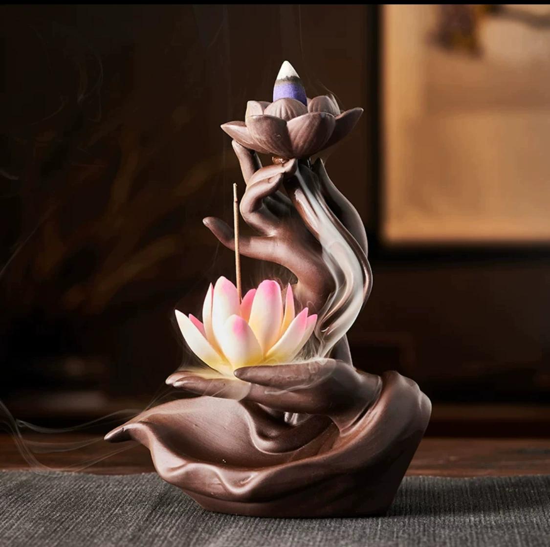 

Креативная керамическая фиолетовая песочная курильница для благовоний Дзен-буддийская с обратным потоком Лотос Дракон Форма Печь для благовоний Домашние украшения