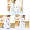 Plush Bunny Keychain With Floral Design For Girls Gift And Bag Decor