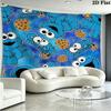 Cookie Monster Cartoon Wall Tapestry Aesthetic Wall Hanging Printed Fabric Blanket Decorative Tapestries for Bedroom Living Room Home Decor