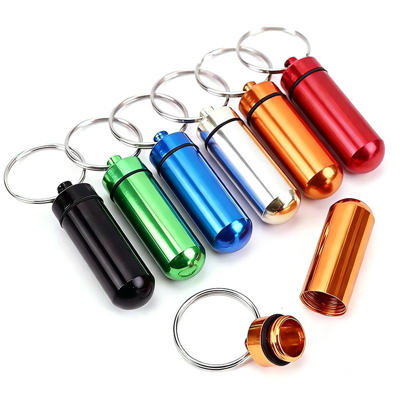 3/6PCS Portable Medicine Bottle Case Random Color Aluminum Alloy Waterproof Mini Tablet Storaging Sorting Container Supplies ZYF