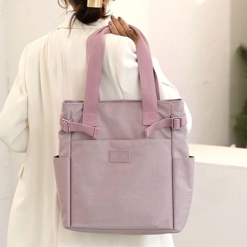 Women's Canvas Shoulder Bag Fashion Crossbody Handbag Retro Large Capacity Bags Multi Pocket Zipper Casual Tote Bags