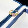 Exquisite Pink Diamond Butterfly Crown Ring: Fashionable, Versatile, Unique Design for Women