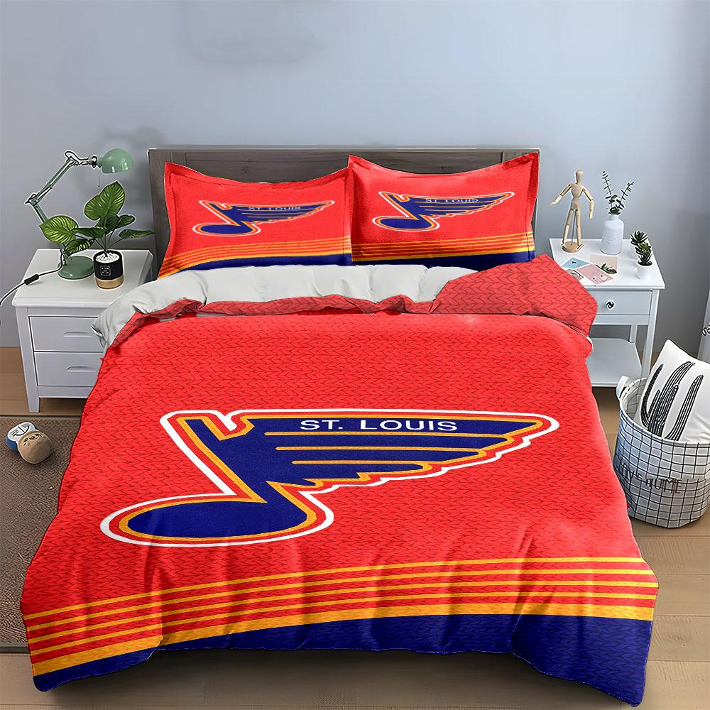 "St. Louis Blues Logo Design Bedding Set" Print Bedding Set Duvet Cover Pillowcases (1* Duvet Cover 2* Pillowcases Do Not Include Comforter)