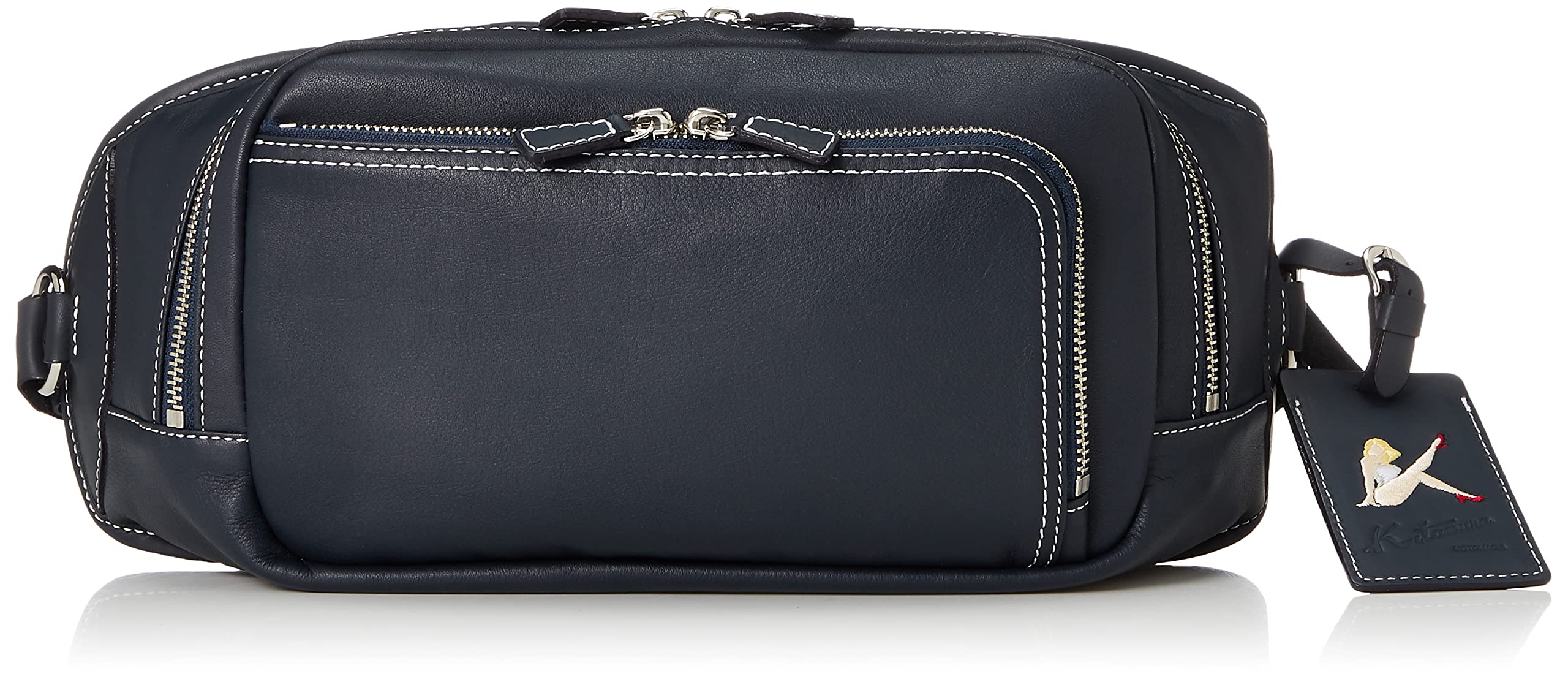 

Thin Gusset Form Body Bag Dark Stitch 10911 [Kitamura] D-0440 Men s Blue/Ivory [Navy]