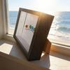 Sea Glass Art Photo Frame Home Decor with Handmade Sea Glass Birds in Black Wooden Frame Framed Sea Glass Bird Branch Ornaments