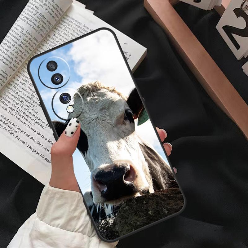 Funny Cow Face Case For Honor 90 Lite Magic 5 Pro 70 50 10 Honor X8 X7 X9 X9a X8a X7a X6a 9X 8X Back Cover