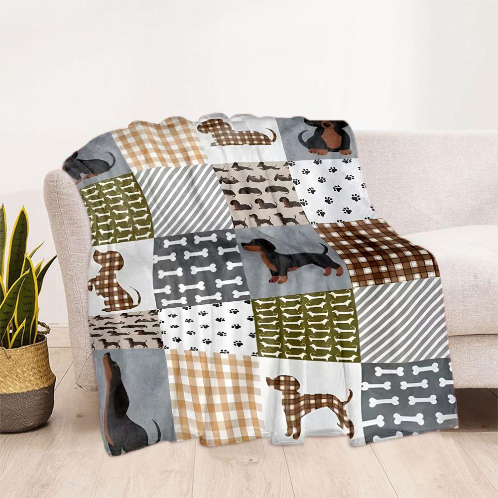 Chihuahua Photo Collage Flannel Blanket,Lightweight,Office Blanket,Sofa Blanket,Comfortable Blanket