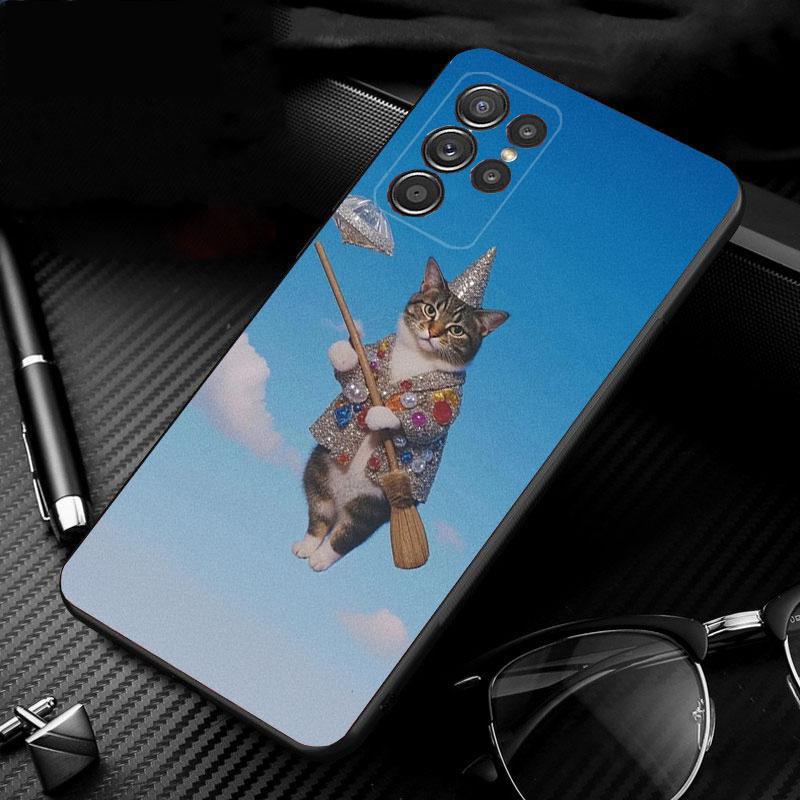 

Phone Case For Samsung Galaxy S26 S25 S24 S23 S22 Ultra S23 S22 S25 Plus S24 FE S26Edge Drinking Wine Cat S26 Ultra
