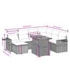 8-teiliges Gartensofa-Set mit Kissen Schwarzes Poly-Rattan