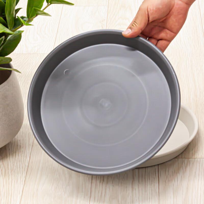 Beige Plastic Resin Flower Pot Drip Tray (100-Pack)