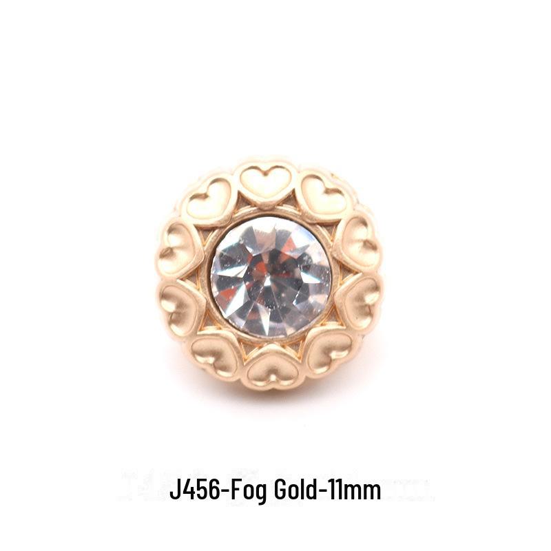 Hochwertiges Metall und goldfarbene Glas-Diamantknöpfe: Premium Hemd-, Kragen- und Woll-Cardigan-Knöpfe