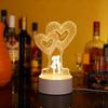 USBpowered 3D Heart-shaped Couple Night Light Holiday Birthday Gift Bedroom Bedside Decoration Night Light Home Novelty Lighting