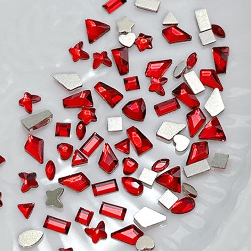 100Pcs/set Elegant Rhinestones 3D Nail Art Crystal Rhinestones Nail Tips Decor
