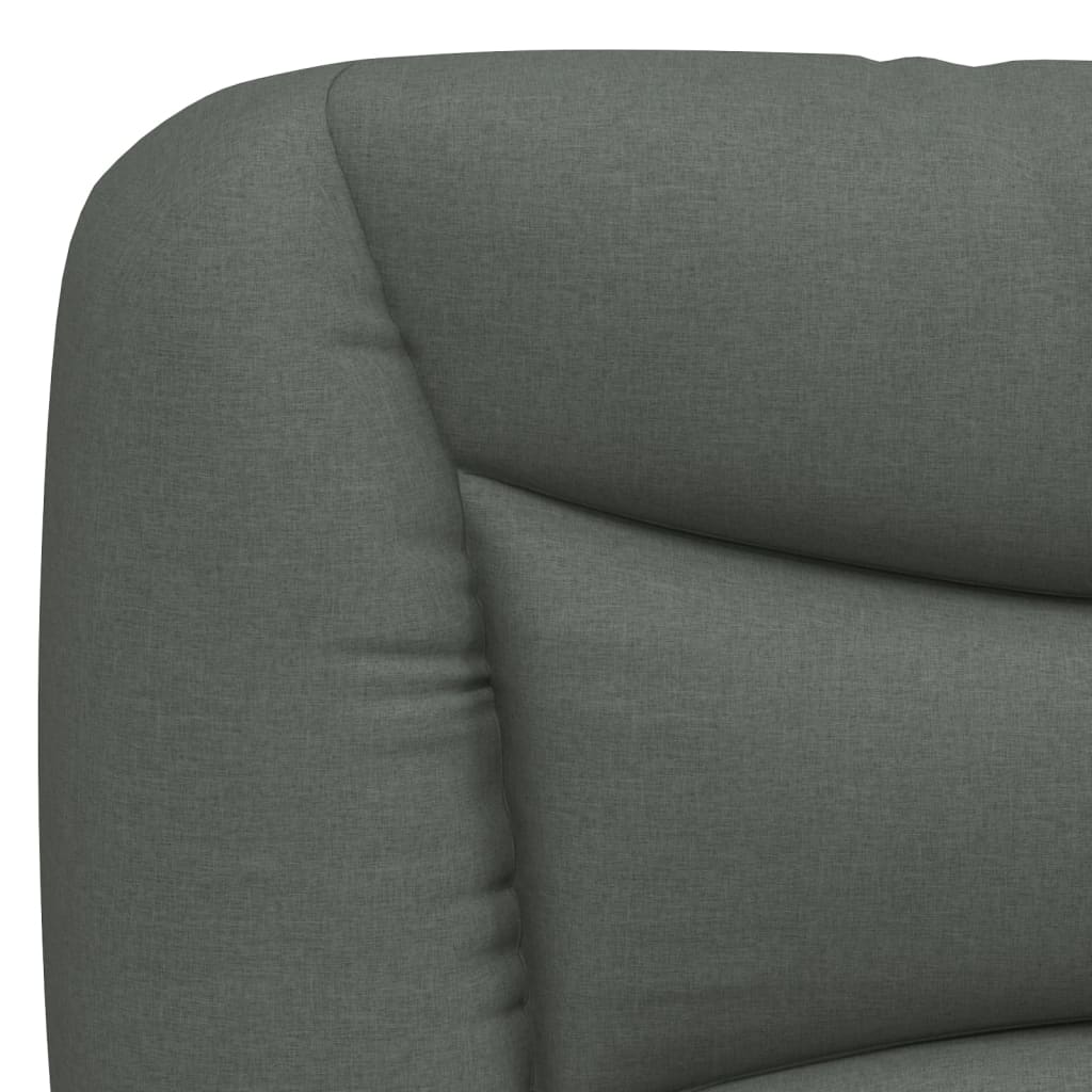 Bed with Mattress  Hvar  Dark Grey 90 x 200 cm Fabric