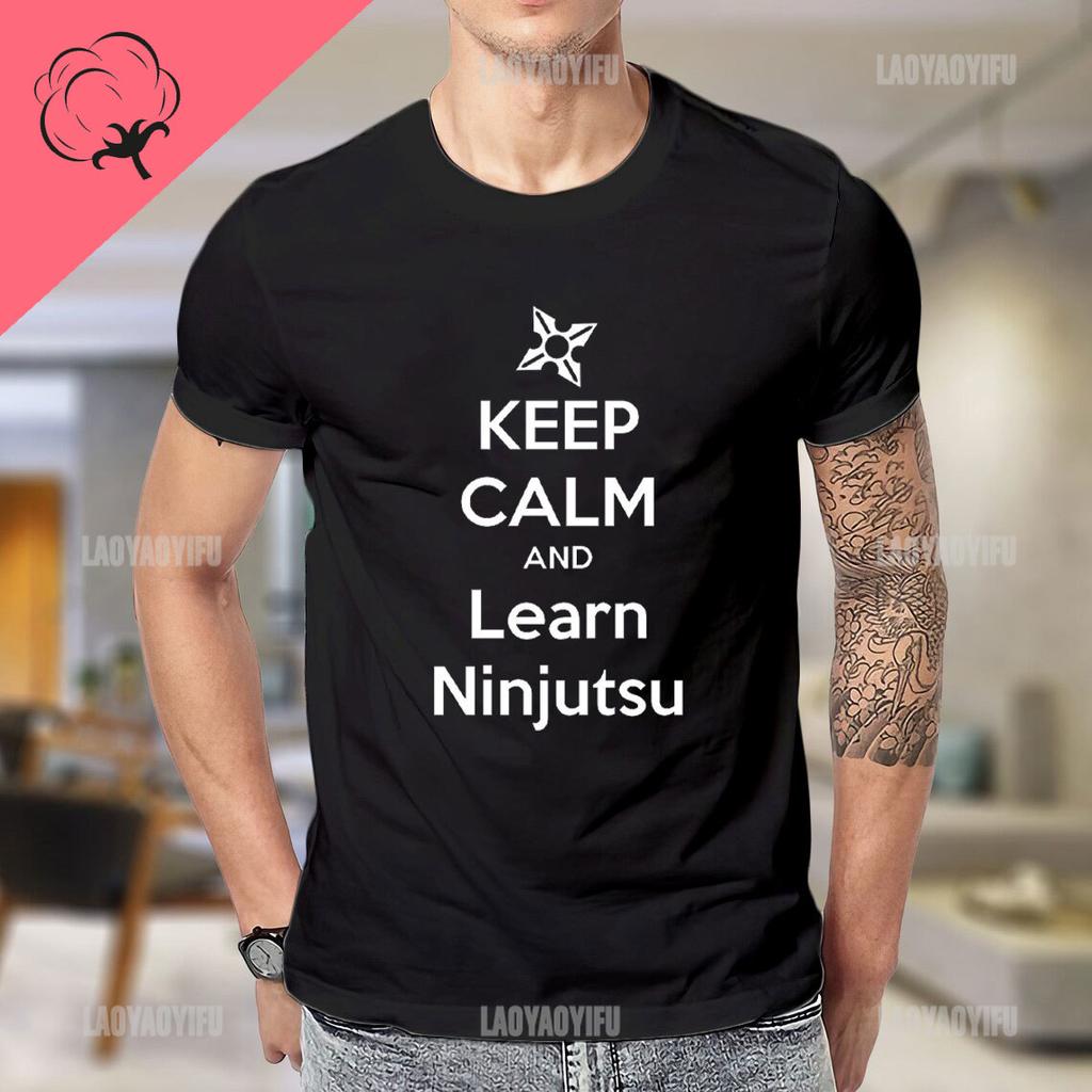 Ninja Japanese Kanji Script Calligraphy Shinobi Ninjutsu TShirt Cotton Woman T Shirt Black T Shirt Man Mens Tall T Shirts