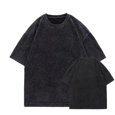 2026 High Quality Men's Vintage Washed T-shirts Hip-hop Trendy Short Sleeved T-shirts Fashionable Oversized T-shirts
