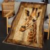 Bohemian Giraffe Flannel Blanket - Soft All-Season Throw for Bed/Couch, Earthy Animal Print, Cozy Gift for Women & Teens, Decor