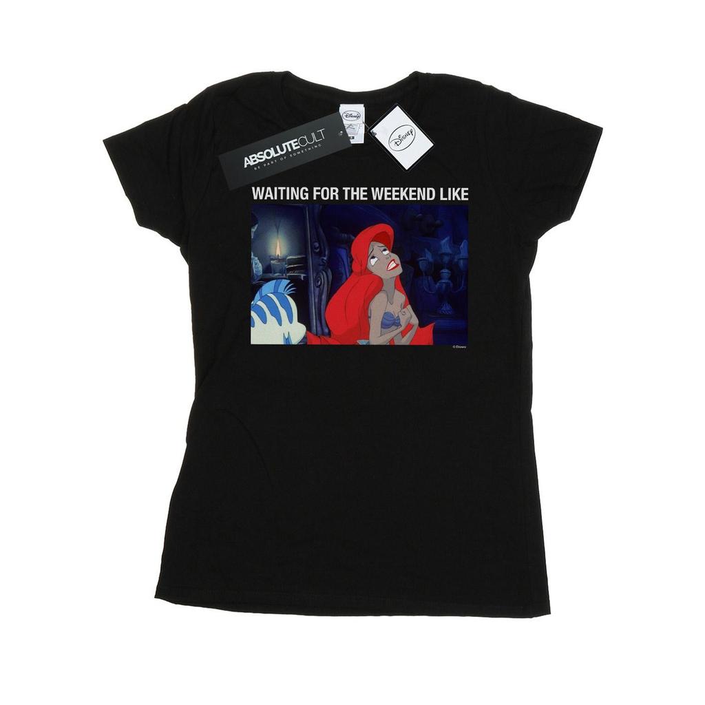 Disney Damen The Little Mermaid Warten Auf Das Wochenende Baumwoll-T-Shirt