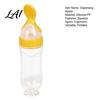 Ergonomic Baby Feeding Tool Silicone Squeeze Spoon Single-handed Rice Cereal Bottle with Soft Tip Spoon for Flow Control Easy Clean Dispensing