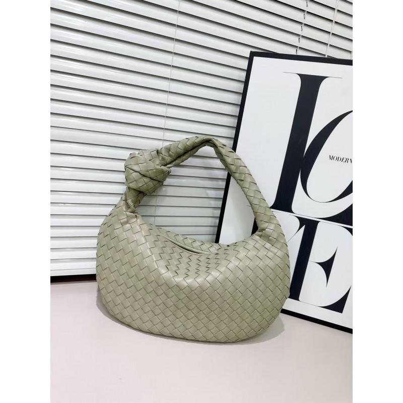 Handwoven Horn-Shaped Crossbody Bag Women Soft PU Woven Shoulder Small Daily Use Tote In 16 Colors