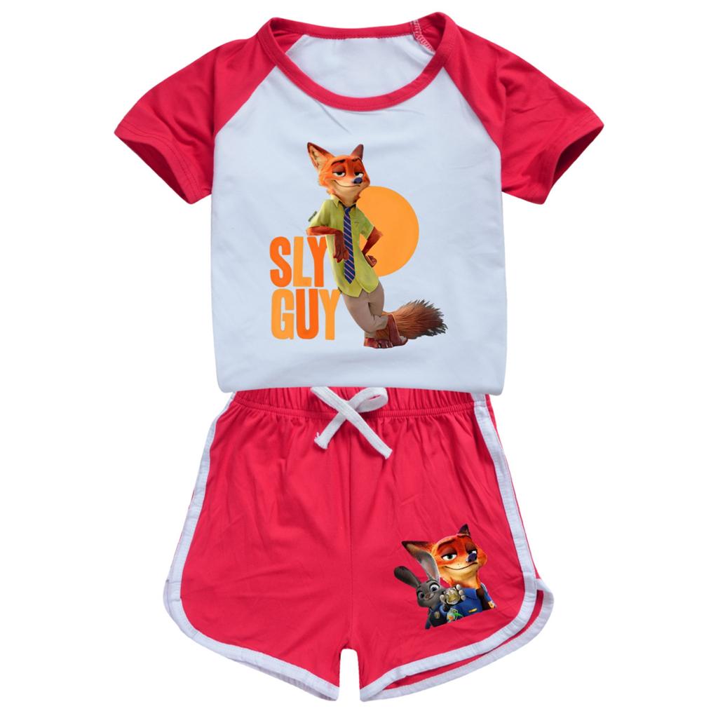 Kids Summer Sport T-Shirt And Shorts 2 Piece Outfit Tracksuit Set Short Sleeve Print Crop Tops With Clothing Set