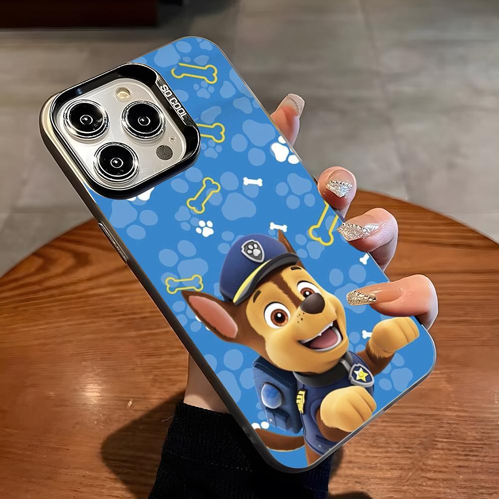 Cartoon Paws P-Patrols Phone Case For For iPhone 18 16 Pro Max 15 Pro 14 Plus 12 13 X XS Max XR 11 Pro Colorful Silver Cover