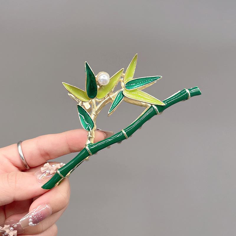 Stilig Fresh Temperament Oil Drop Floral Metal Shark Hair Clip