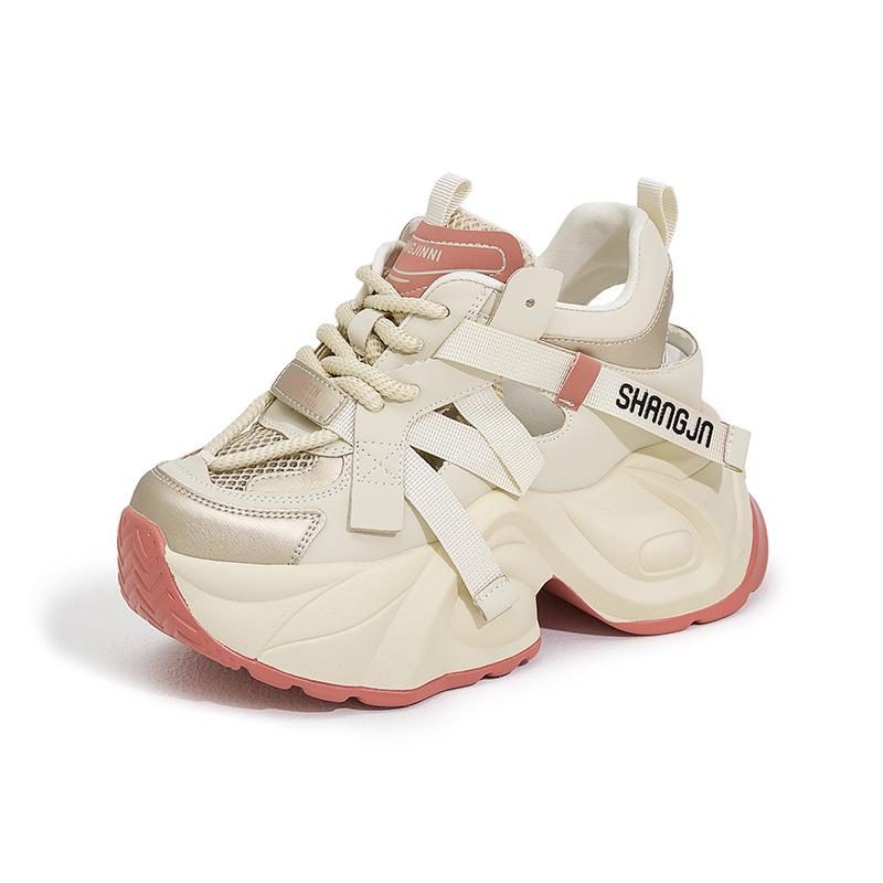 2025 Women's Summer Hollow Platform Sandals: Stylish, Versatile, Height-Boosting, Thick-Soled Casual Footwear
