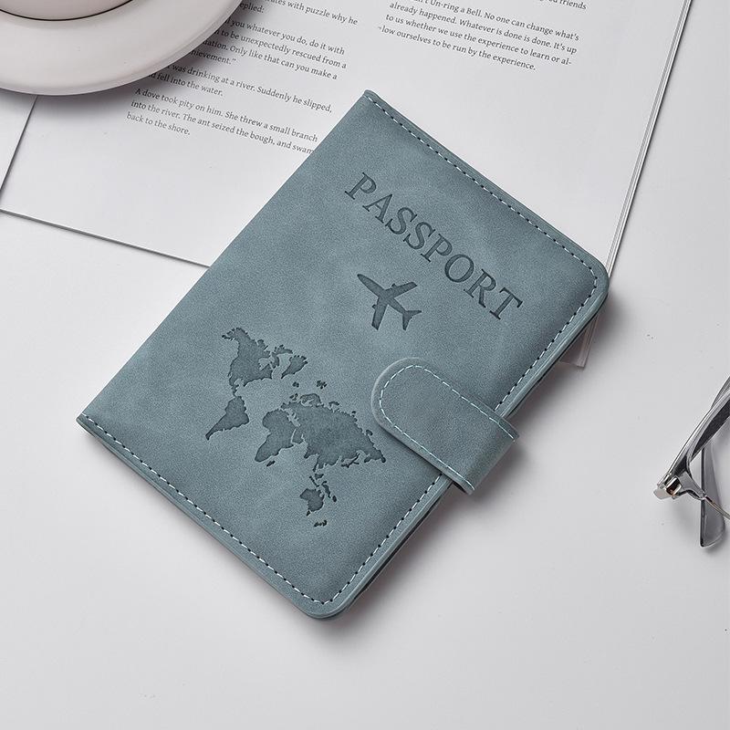 PU Leather Passport Holder with Magnetic Snap Closure, RFID Protection, and Anti-Theft Features – Durable Multifunctional Document Wallet
