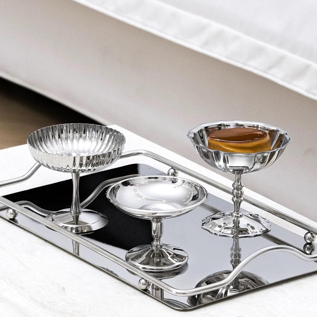 Premium 304 Stainless Steel High-Footed Dessert Cups: Ideal for Pudding, Snack Plates, Ice Cream, and Coffee.