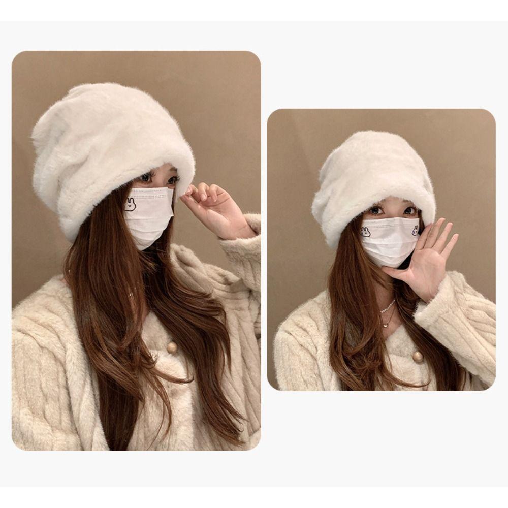 Soft Beanie Cap Warm Fluffy Bonnet Hat Y2k Winter Hat  Woman/Men