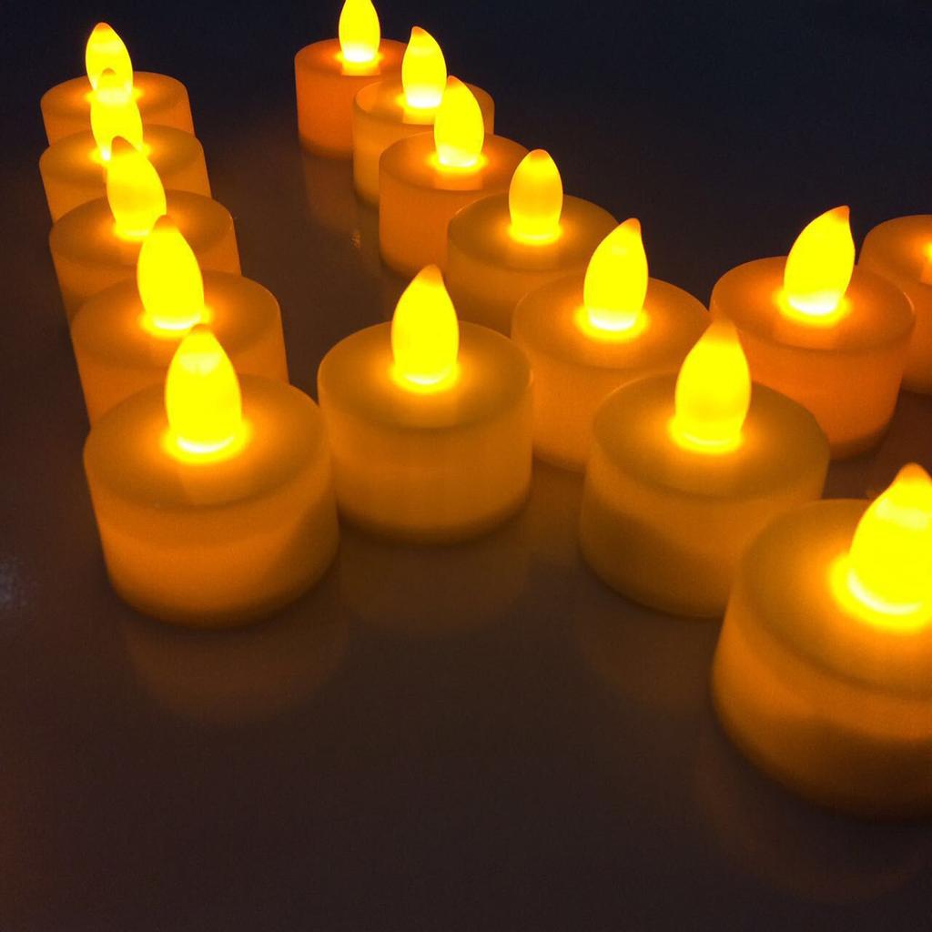 24Pcs LED Electronic Candle Light Flameless LED Tea Lights for Birthday Holiday Party Room Ambinece