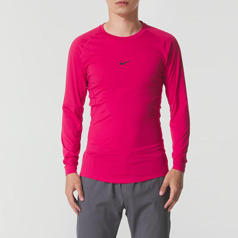 Nike Men's Pro Dri-FIT Tight Long-Sleeve Fitness Top Pomegranate FB7920-666