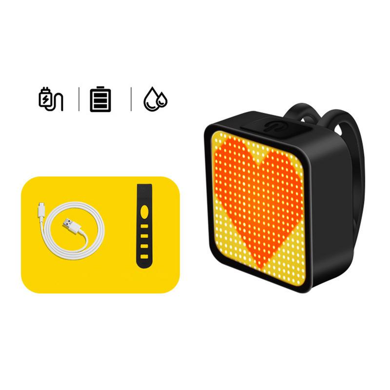 

Розумний задний ліхтар для їзди на велосипеді Love Expression Розумний задний ліхтар для їзди на велосипеді для нічної їзди Світлодіодний задній ліхтар для велосипеда Яскрава спинка сидіння belgium