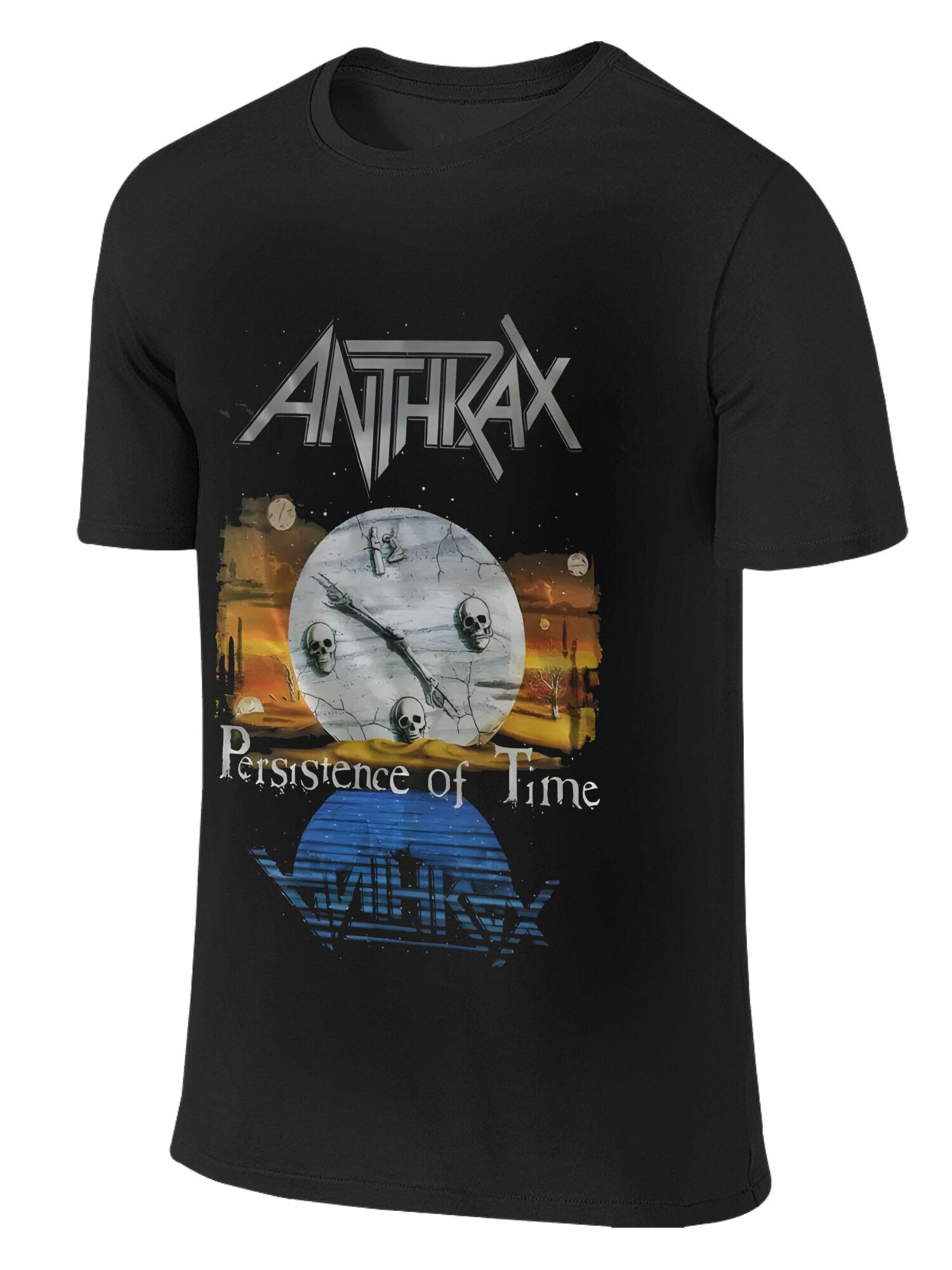 

Anthrax Persistence of Time Short Sleeve Black Unisex All Size T shirt Print T Shirt Unisex Tee Retro Graphic Short Sleeves 4XL