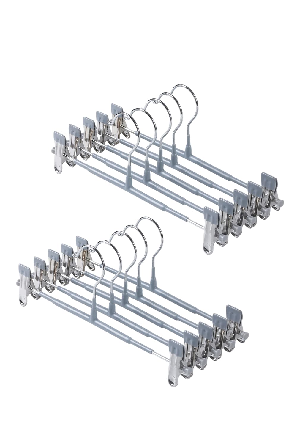 

Discounted Skirt Hangers Clips to Prevent Trouser Hangers for and Slacks Prevents Shape Deformation Set of [With Marks] Rust-Resistant Trousers, серый