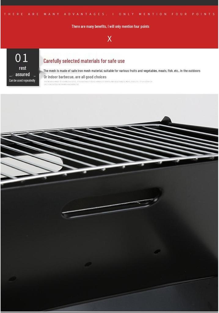 Portable Outdoor Folding Charcoal BBQ Grill and Oven