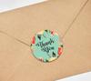 Darling Souvenir 45 Pcs Round Floral Border Black Thank You Stickers Wedding Envelope Seal-1.6