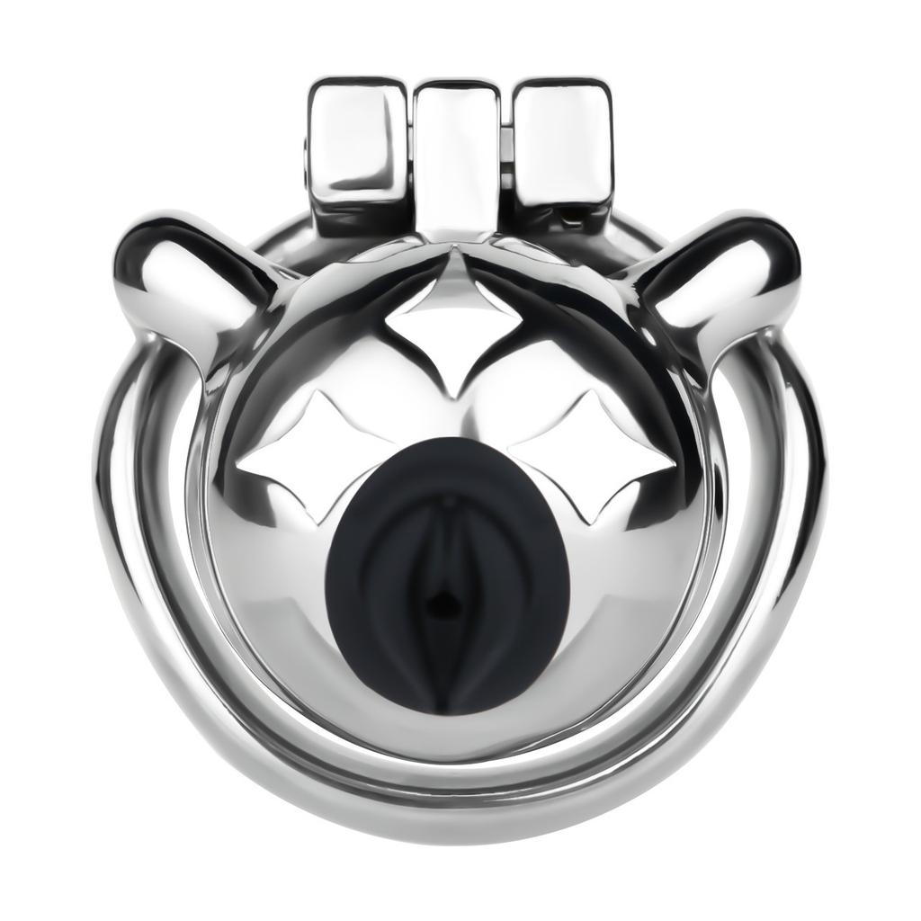 Men Short CB Lock Penis Cage Cock Lock with Belt Stainless Steel Chastity Lock Sex Toy Femdom BDSM