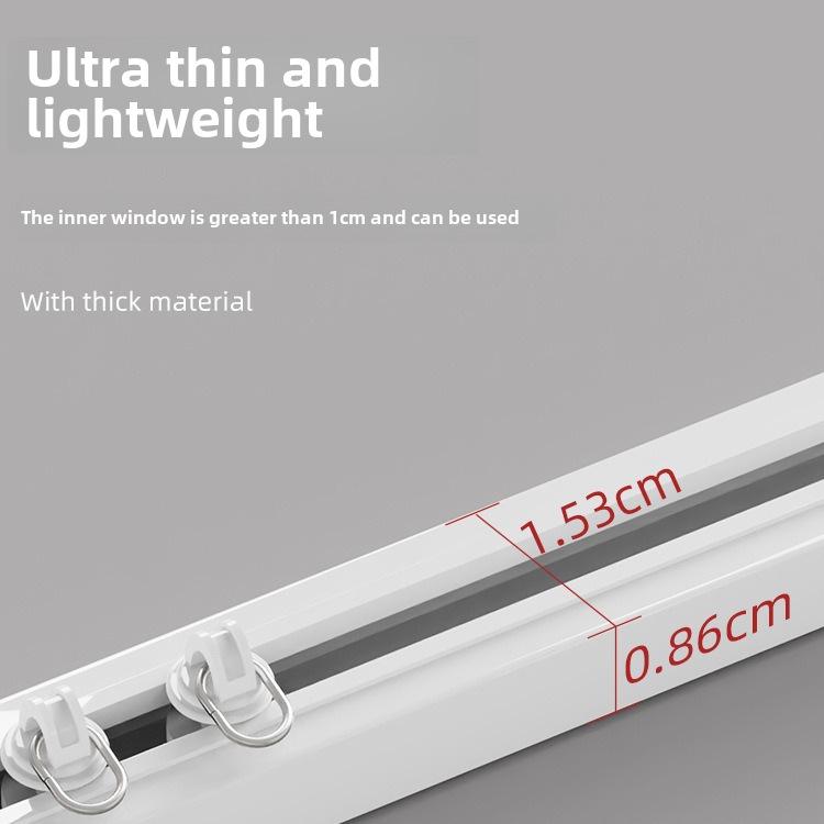 Punch-Free Self-Adhesive Curtain Track: Silent Side-Mounted Sliding Rail & Accessories