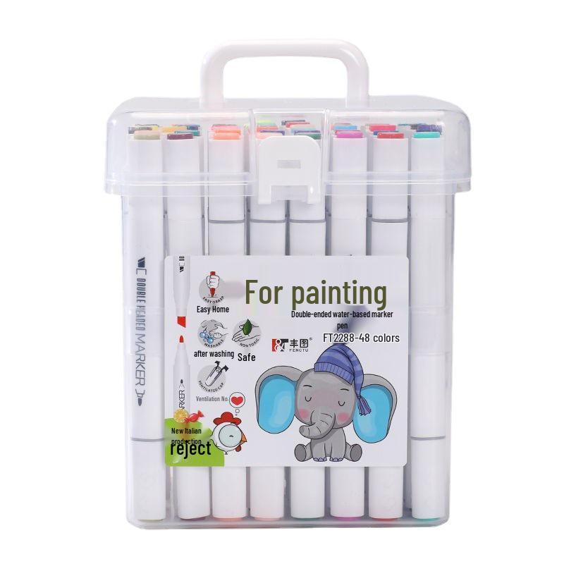Triangular Barrel Double-Ended Acrylic Art Washable Markers - Boxed Set
