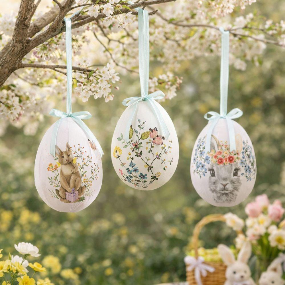 DIY Craft Easter Simulation Egg Foam Easter Party Decorations Easter Eggs Pendant  School Party