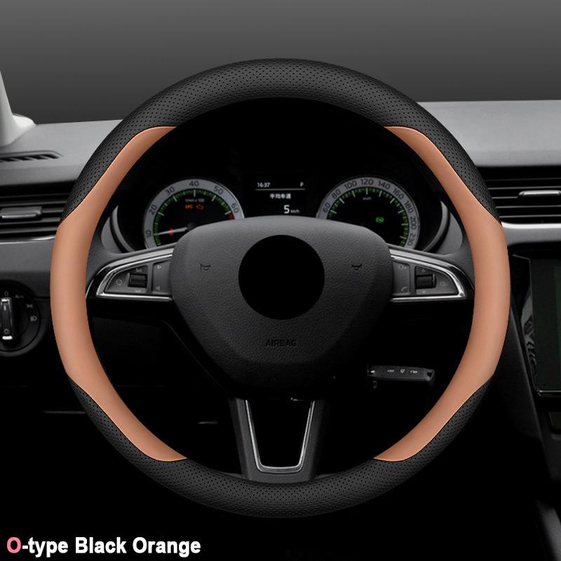 High Quality Leather Car Steering Wheel Cover Wrap for Skoda Octavia Rapid Superb Fabia Kodiaq Kamiq Anti-Slip Auto Accessories