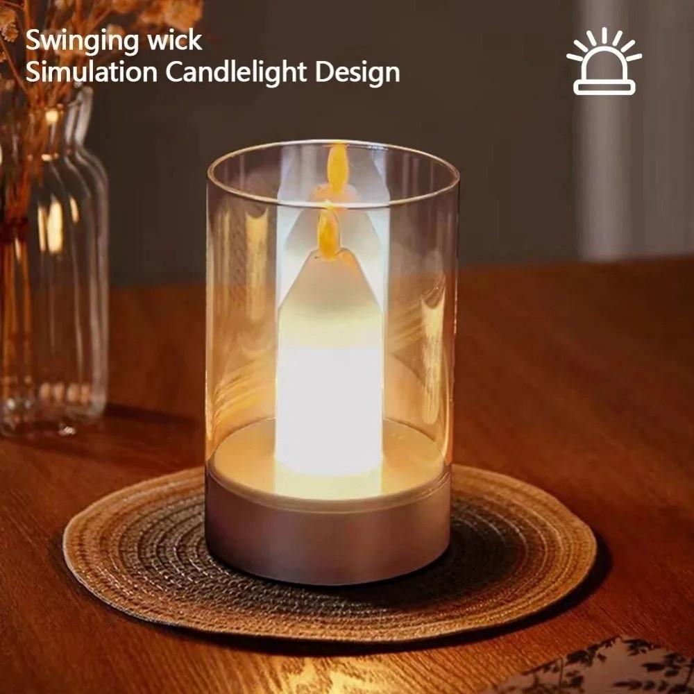 Rechargeable Sensor LED Candle Light Dimmable LED Lamp New Flameless Wick Light Bedroom
