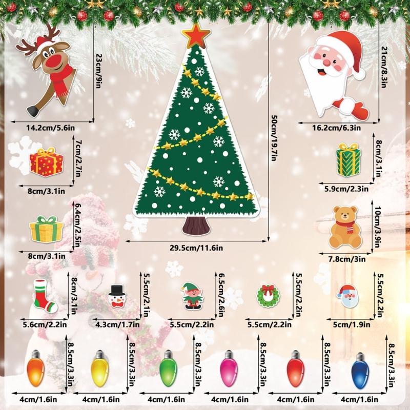 Christmas Refrigerator Magnets Christmas Tree Magnets for Refrigerator Stickers Decoration Stickers for Fridge for P9YB