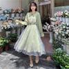 Autumn 2025 Sweet Mori Style Mesh Fairy Dress for Women and Teens