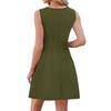 Sleeveless Casual Dress for Women V Neck Summer Dress Lightweight Flowy A Line Mini Dress Comfortable Everyday Wear