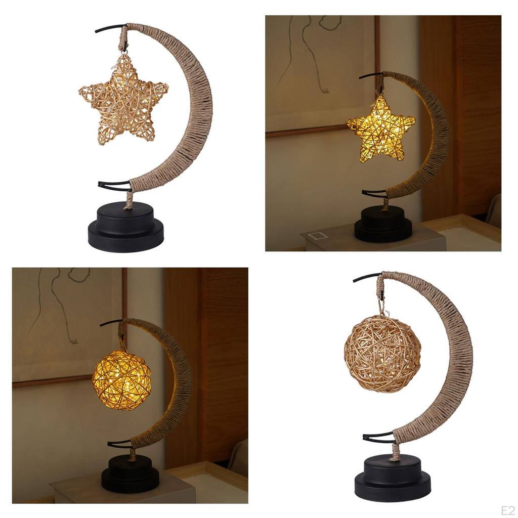 Takraw Lamp Handmade Rope Wrought Iron Night light house Decoration Sleeping Lantern