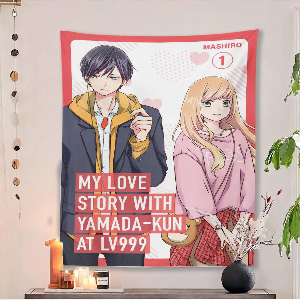 Lv999 Yamada-Kun Tapestry, Akane & Yamada Anime Wall Art, Sweet Romance Bedroom Decor For Fans