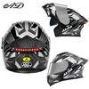 Full Face Motorcycle Helmet With LED Tail Light Feature Unisex Flip-Up Design Off-Road Street Riding All Season ABS